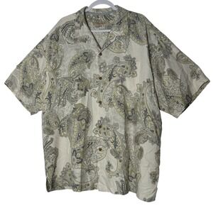 Tommy Bahama Shirt Men's 2X 100% Silk Floral Short Sleeve Button‎ Front Resort